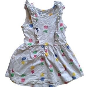 3/15$ Pekkle Girls Summer Dress – Size 2T – White with Colorful Pineapple Print